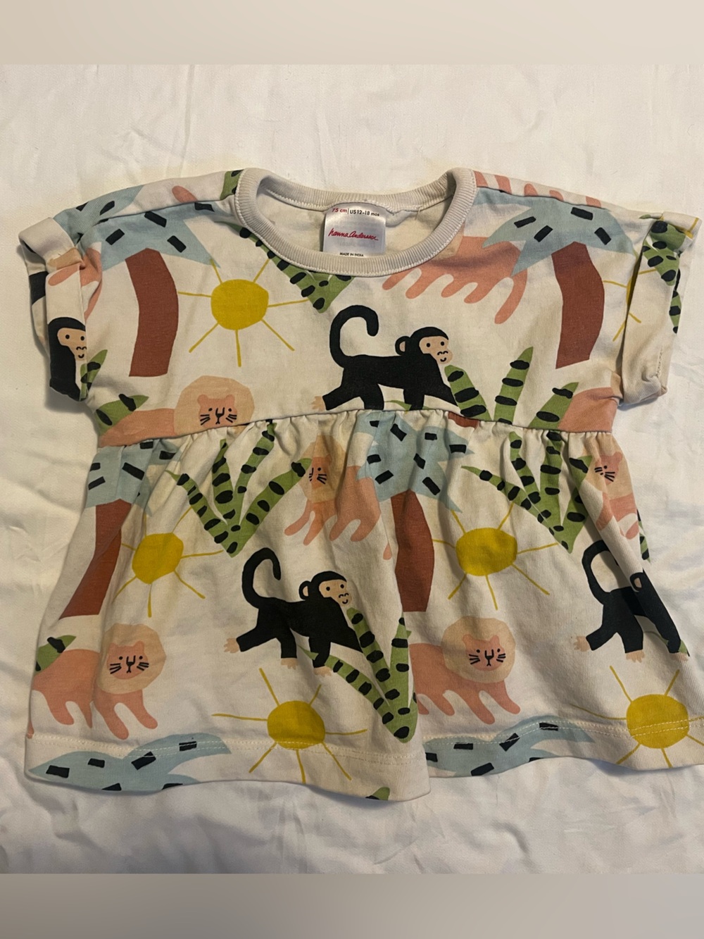 Hanna Andersson Multicolor Jungle Animal Short Sleeve Top